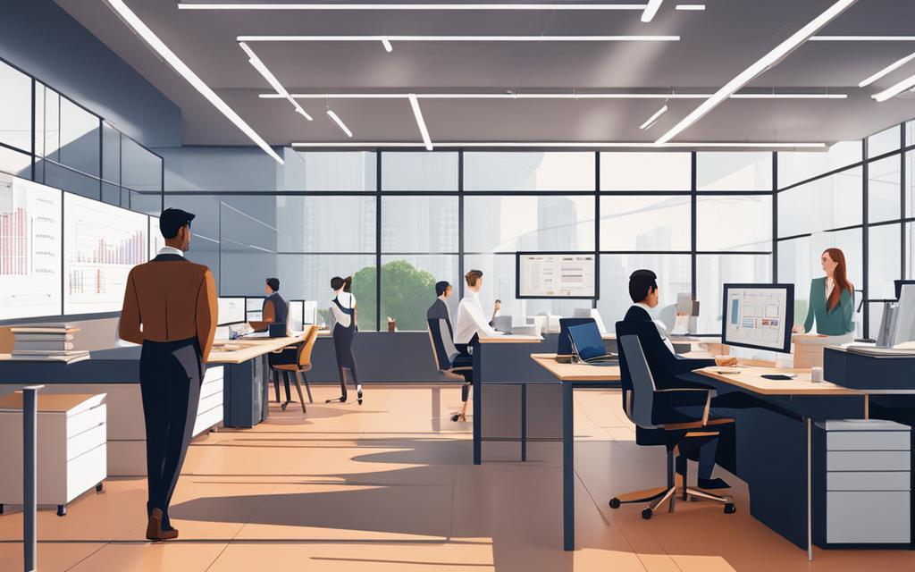 Ilustración de Empresa de Admistradores de Edificios en operación